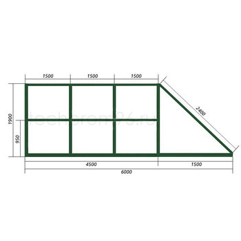 Каркас ворот откатных В/Ш 1900х4500мм